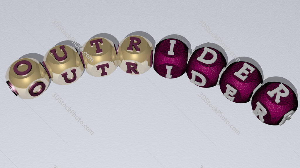 outrider curved text of cubic dice letters