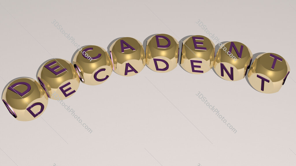 decadent curved text of cubic dice letters