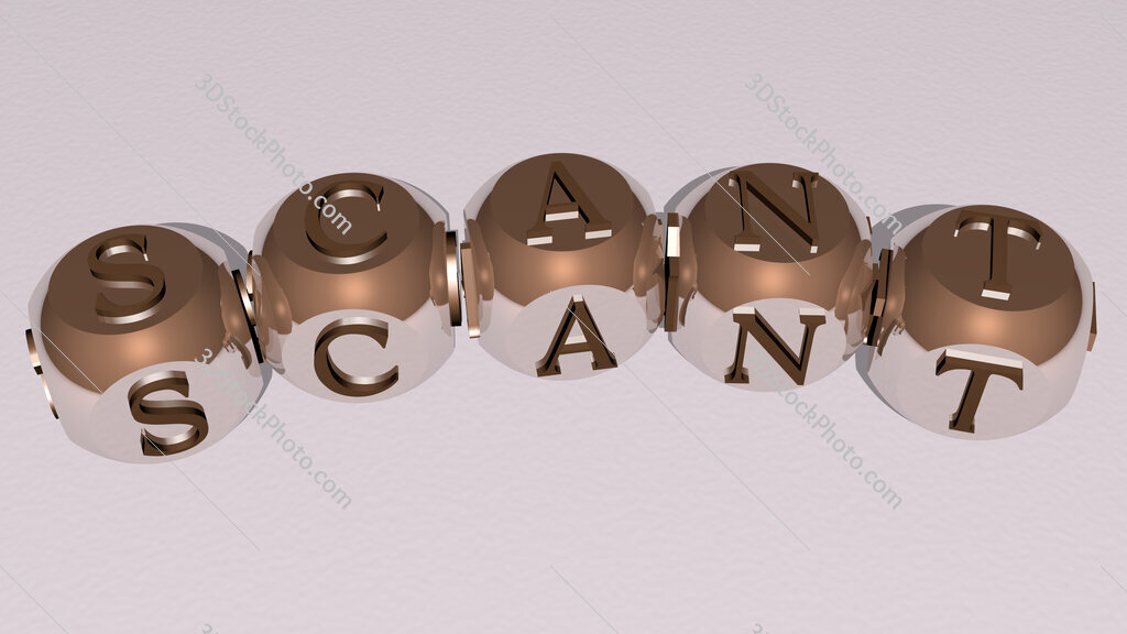 scant curved text of cubic dice letters