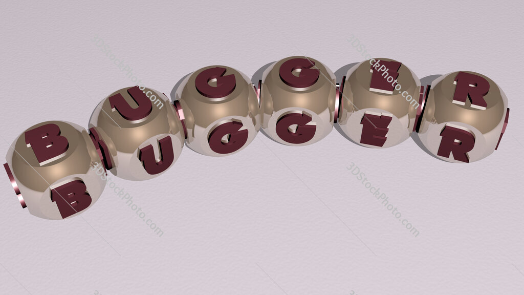 bugger curved text of cubic dice letters