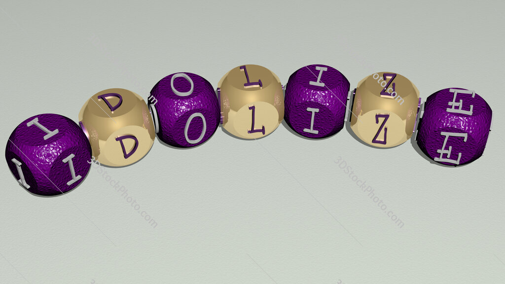 idolize curved text of cubic dice letters