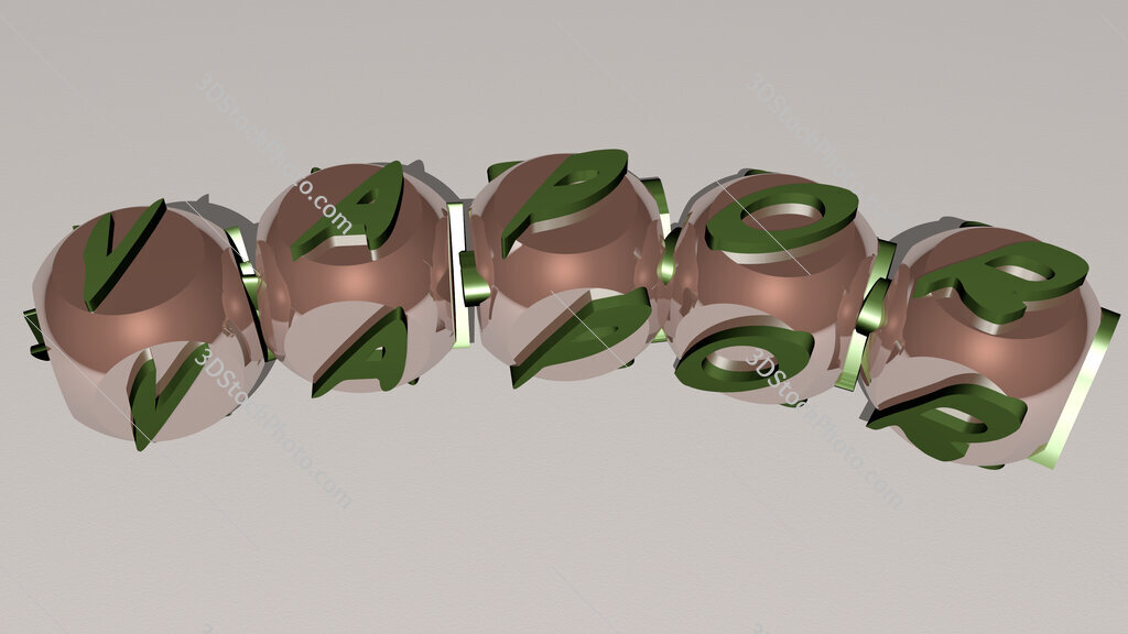 vapor curved text of cubic dice letters