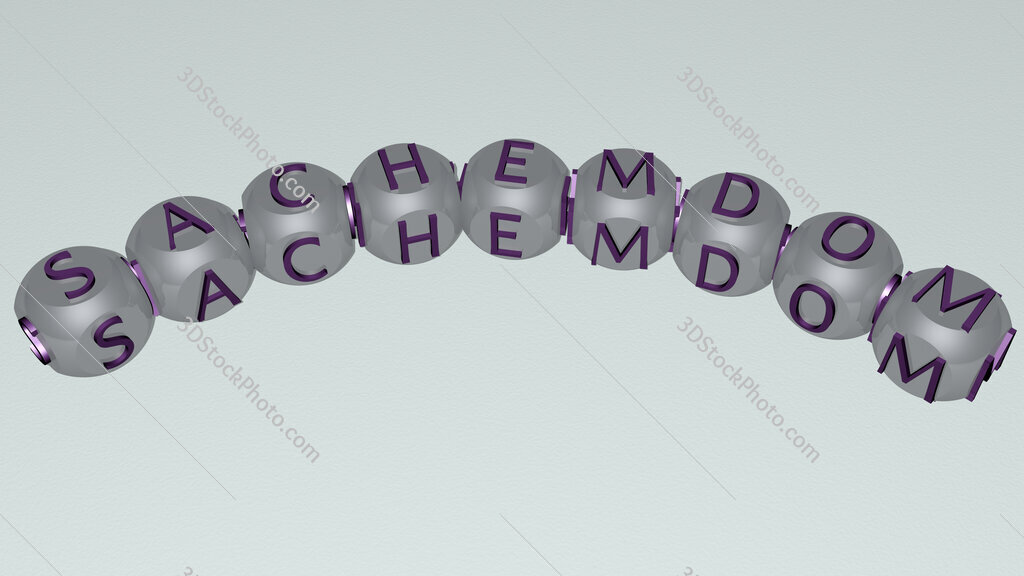 sachemdom curved text of cubic dice letters