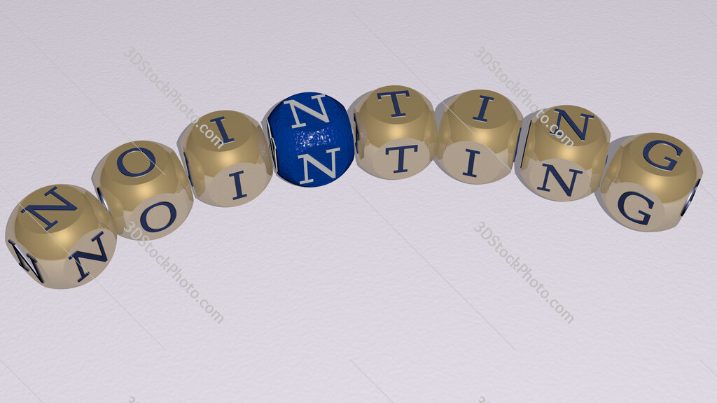 nointing curved text of cubic dice letters