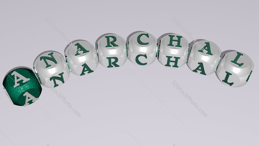 anarchal curved text of cubic dice letters