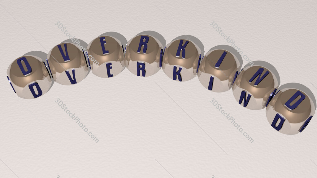 overkind curved text of cubic dice letters
