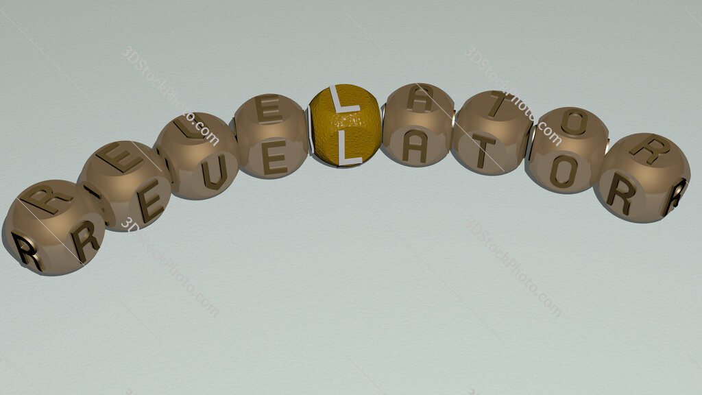 revelator curved text of cubic dice letters