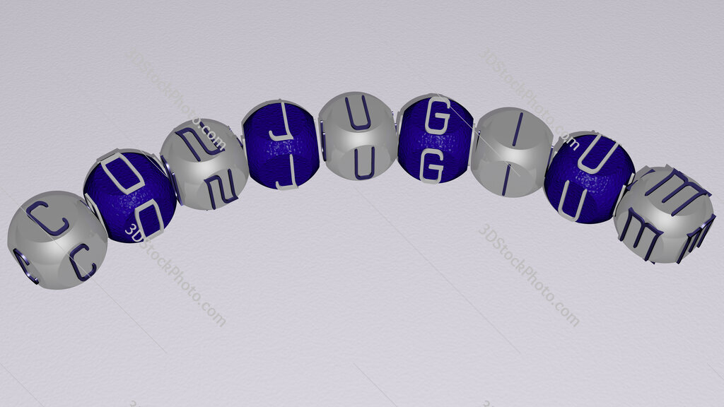 conjugium curved text of cubic dice letters