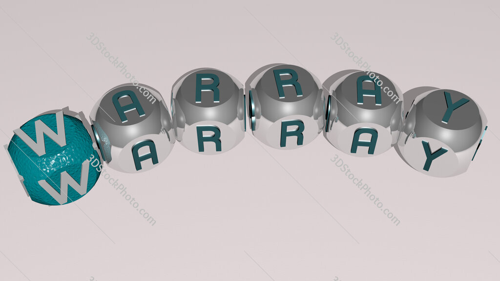 warray curved text of cubic dice letters