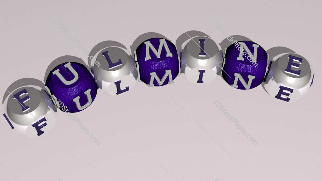 fulmine curved text of cubic dice letters