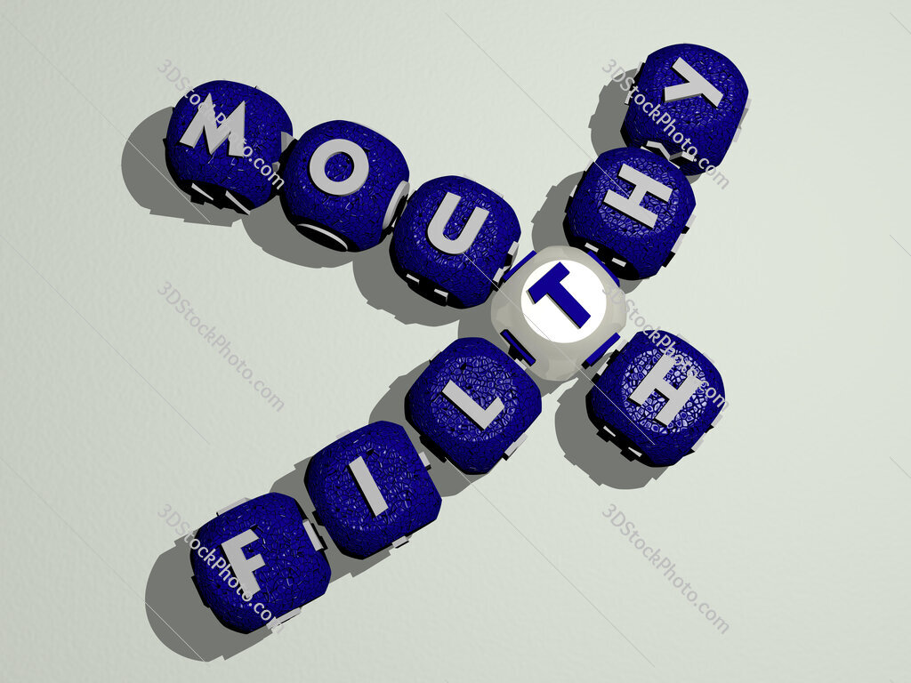 filthy mouth crossword of curved text made of individual letters