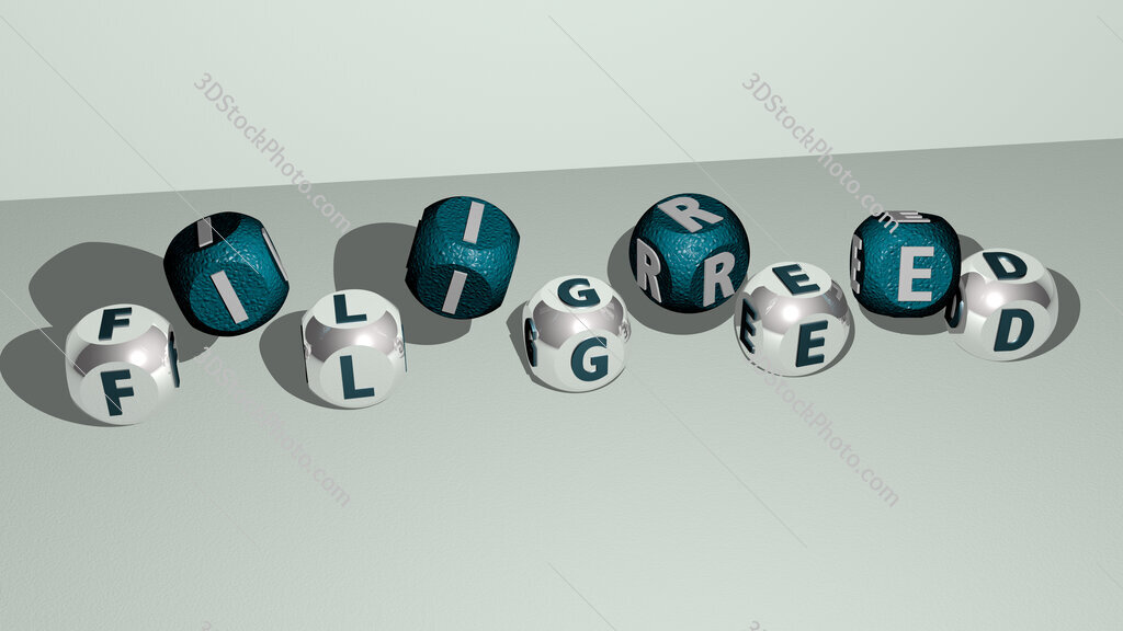filigreed dancing cubic letters