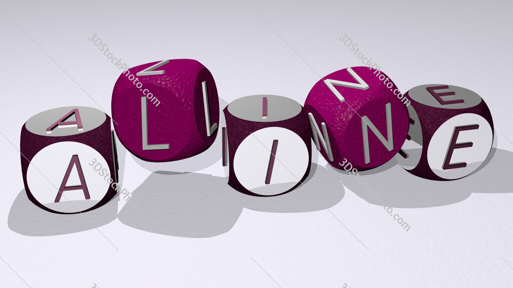 aline text by dancing dice letters