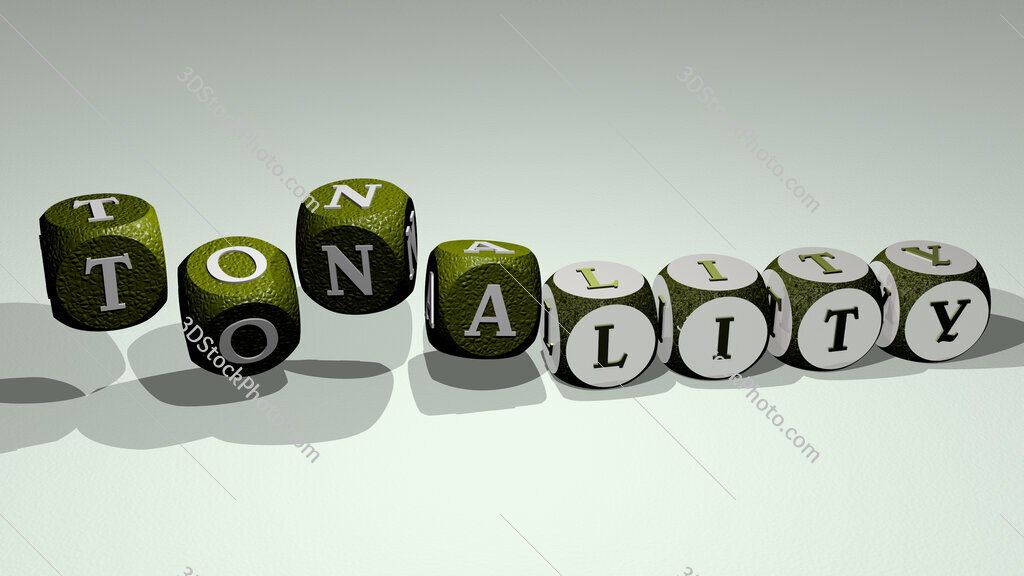 tonality text by dancing dice letters