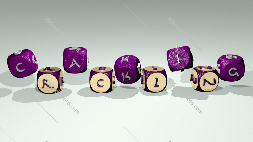 crackling text by dancing dice letters