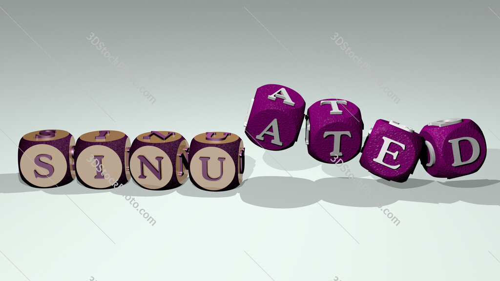 sinuated text by dancing dice letters