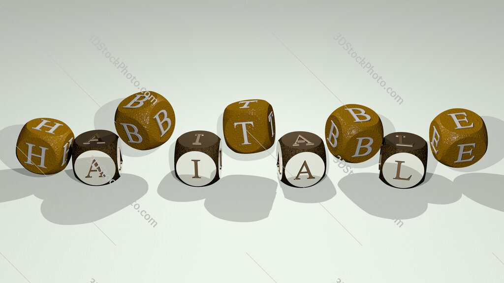 habitable text by dancing dice letters