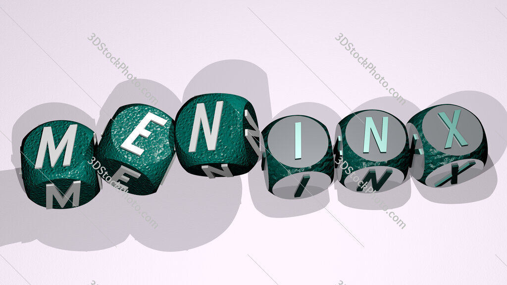 meninx text by dancing dice letters
