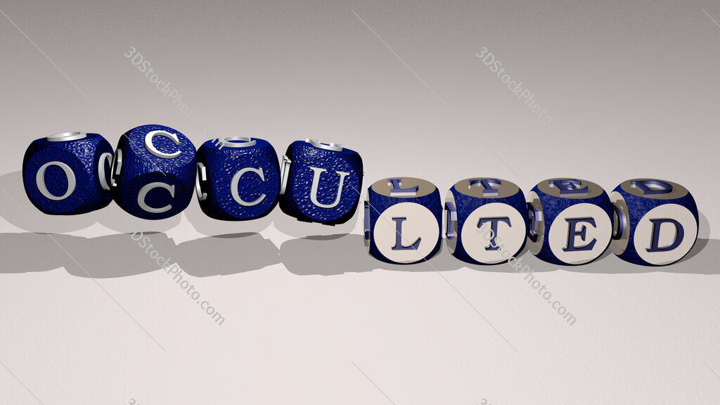 occulted text by dancing dice letters