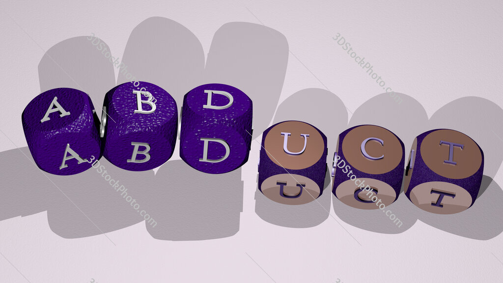 abduct text by dancing dice letters