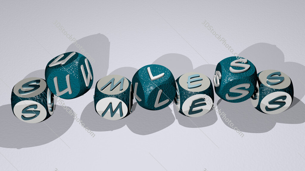 sumless text by dancing dice letters