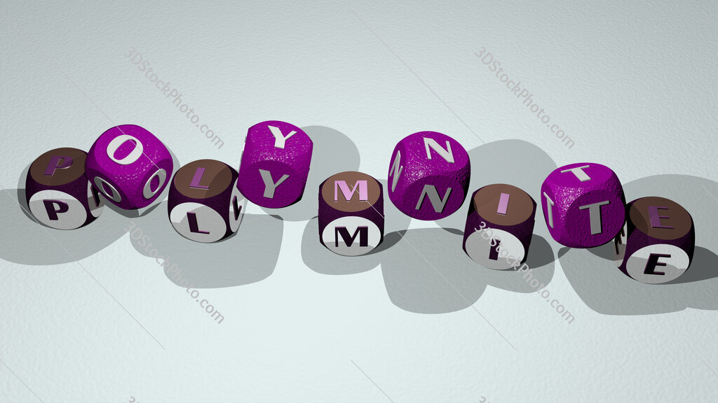 polymnite text by dancing dice letters