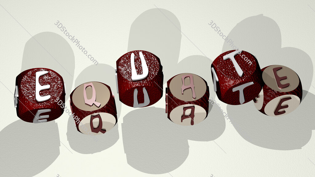 equate text by dancing dice letters