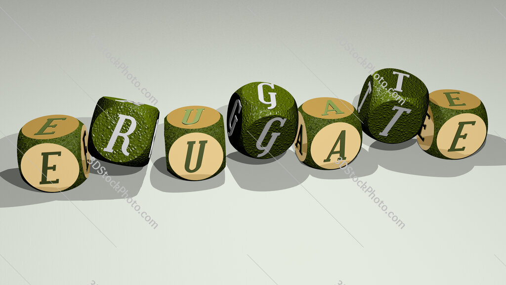 erugate text by dancing dice letters