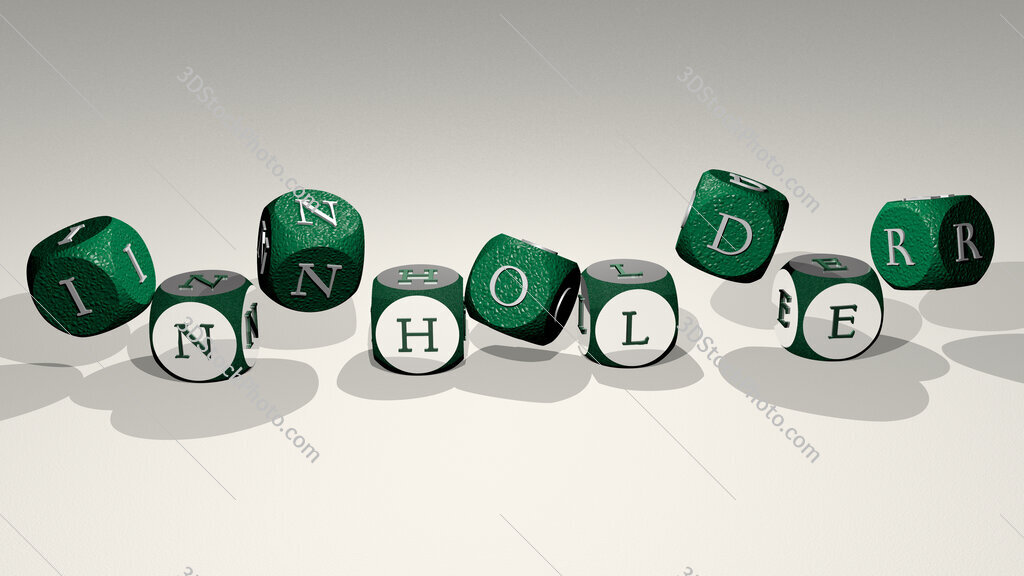 innholder text by dancing dice letters