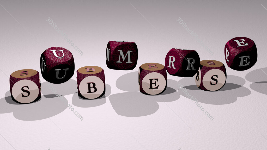 submerse text by dancing dice letters