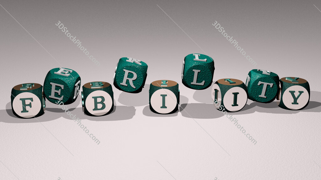 febrility text by dancing dice letters