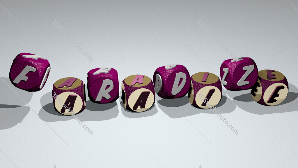 faradize text by dancing dice letters