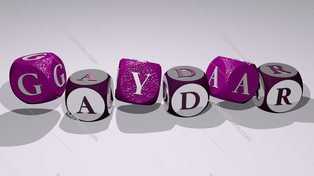 gaydar text by dancing dice letters