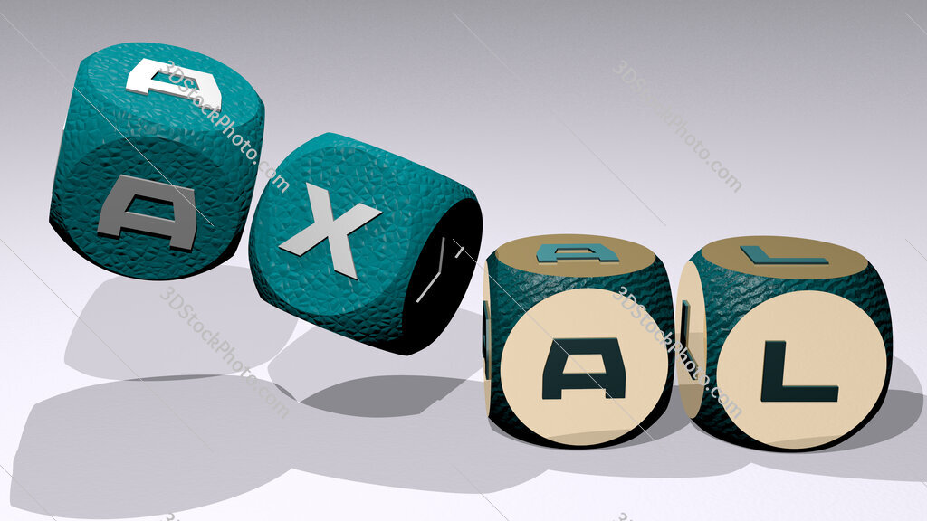 axal text by dancing dice letters