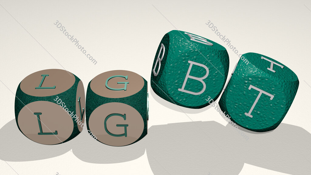 LGBT text by dancing dice letters