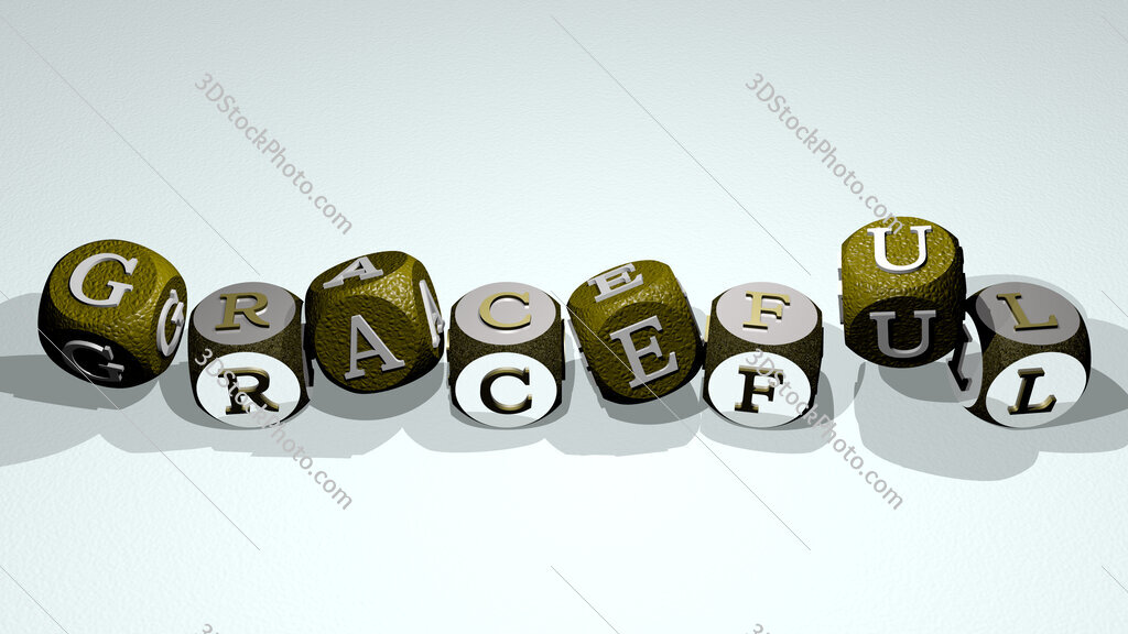 graceful text by dancing dice letters