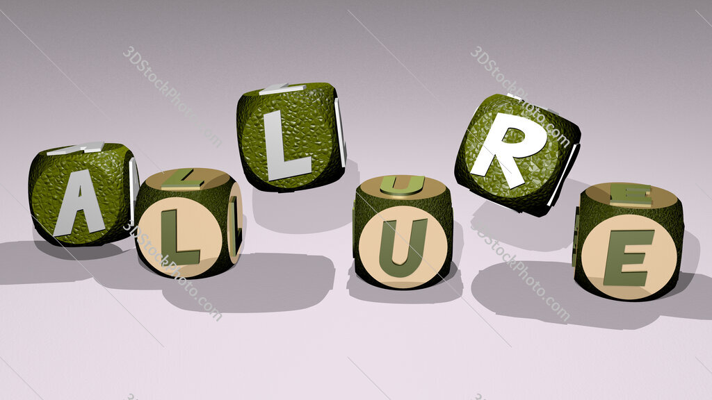 allure text by dancing dice letters