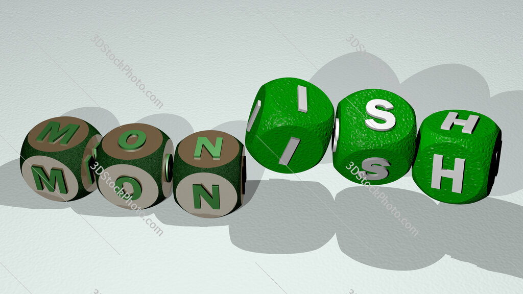 monish text by dancing dice letters