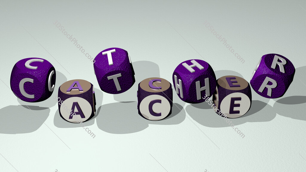 catcher text by dancing dice letters