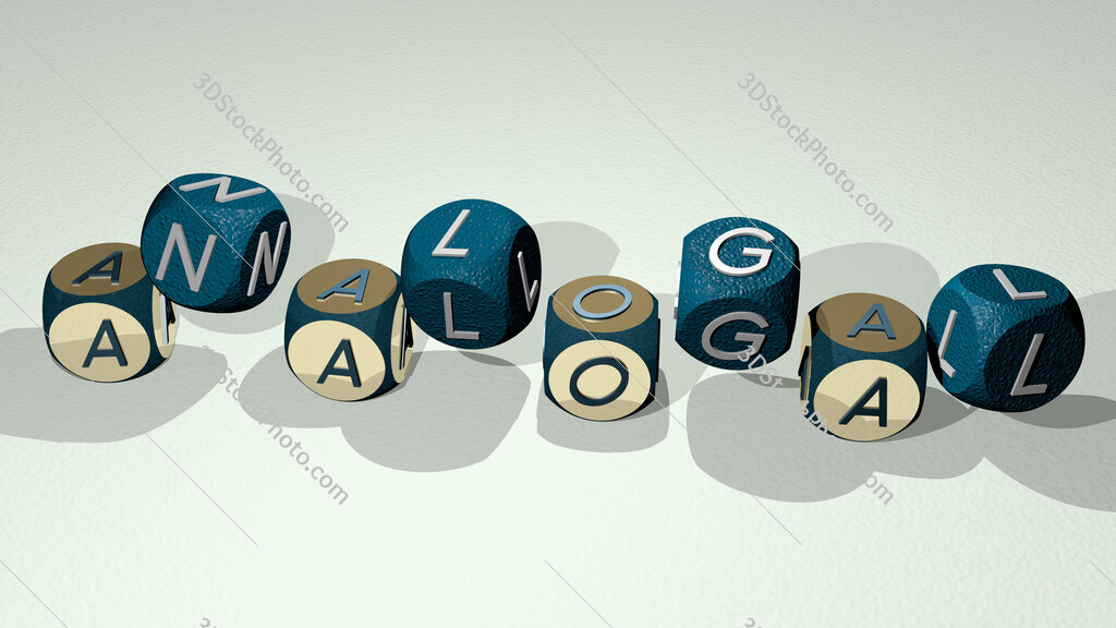 analogal text by dancing dice letters