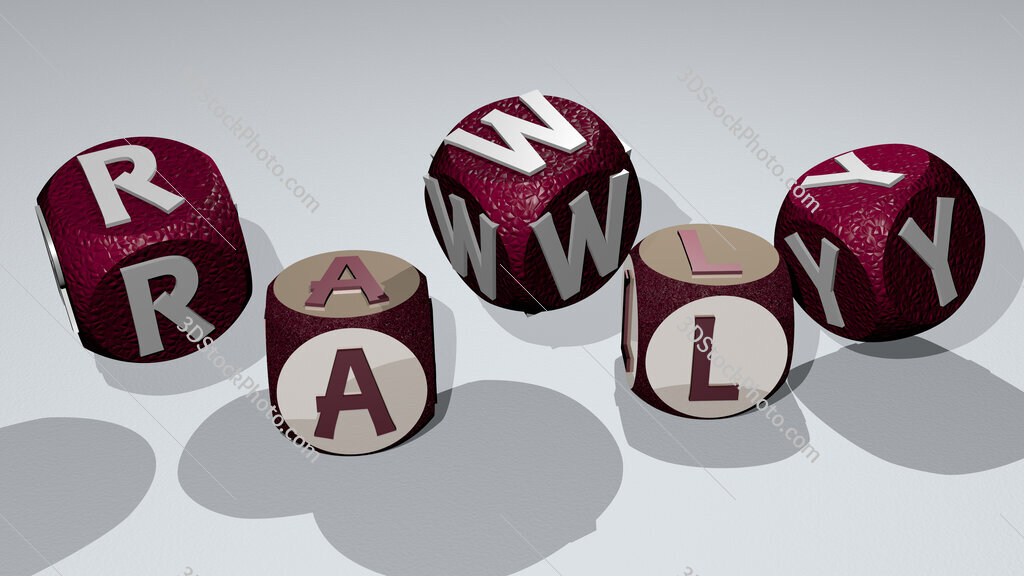rawly text by dancing dice letters