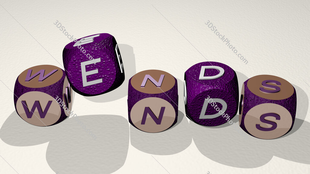 wends text by dancing dice letters