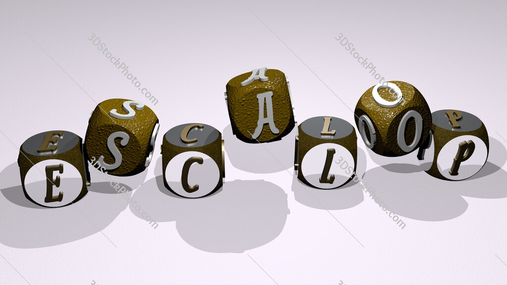 escalop text by dancing dice letters
