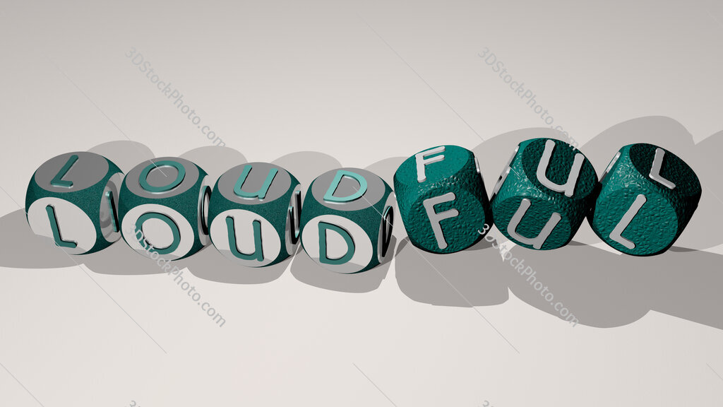 loudful text by dancing dice letters