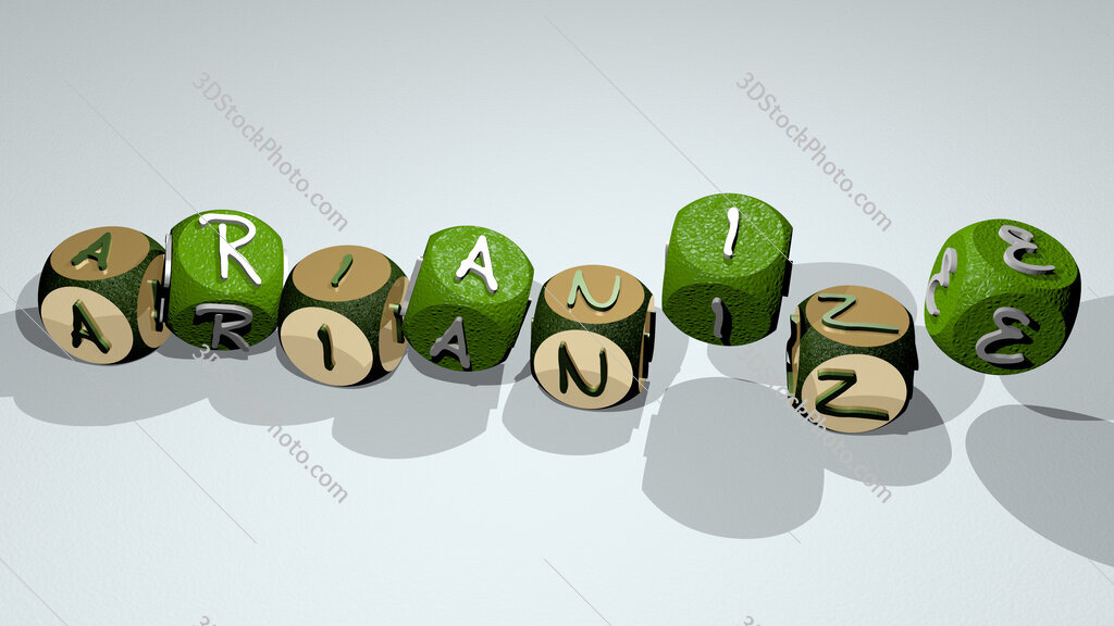arianize text by dancing dice letters