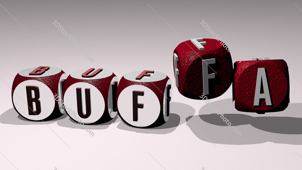 buffa text by dancing dice letters