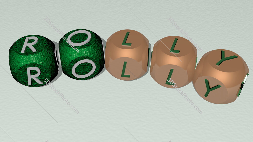 rolly curved text of cubic dice letters