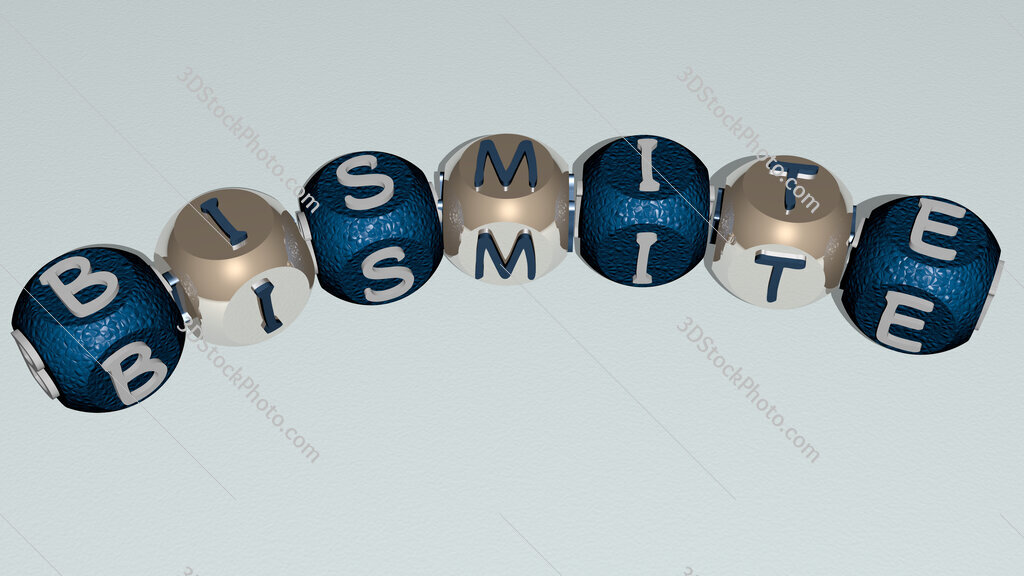 bismite curved text of cubic dice letters