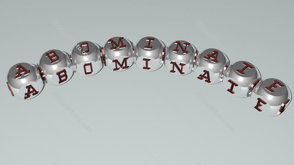 abominate curved text of cubic dice letters