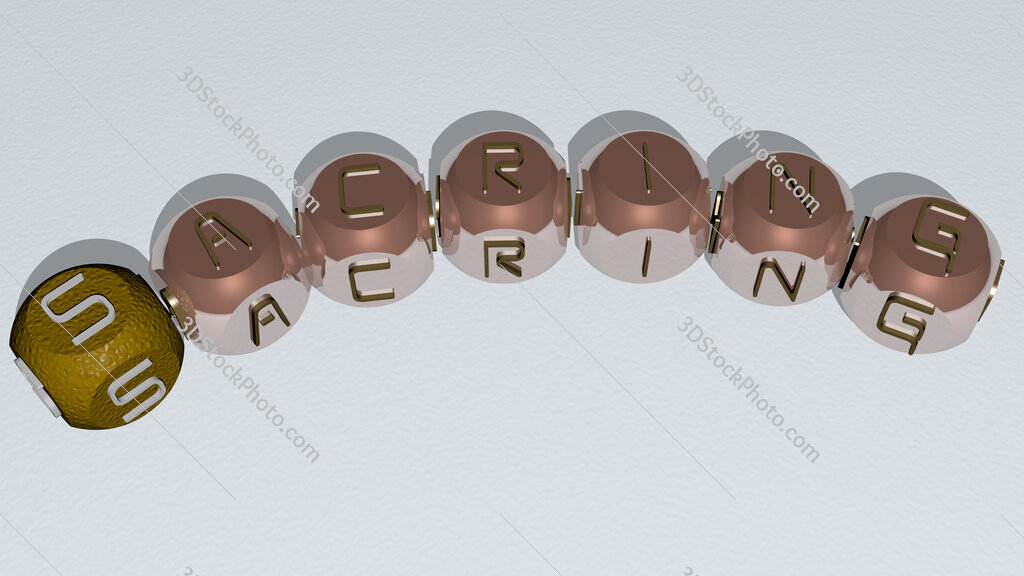 sacring curved text of cubic dice letters